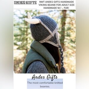 NWT ANDES GIFTS HANDMADE W/ 🦙 FUR! HIGH QUALITY! MATCH YOUR LITTLE VIKING!